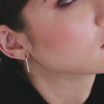 Paperclip Large Diamond Hoops, 14K Gold Vermeil, 1/5 ct Lab Grown Diamond-4