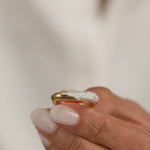 Duo Pave Diamond Band, 14K Solid Gold, 3/8 ct Lab Grown Diamond-4