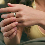 Statement Faceted Band, 14K Solid Gold, 1/2 ct Lab Grown Diamond-4