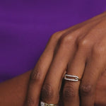 Pave Diamond Paperclip Ring, 14K Solid Gold, 1/6 ct Lab Grown Diamond-6
