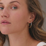 Twisted Round Diamond Hoops, 14K Gold Vermeil, 1/3 ct Lab Grown Diamond-3