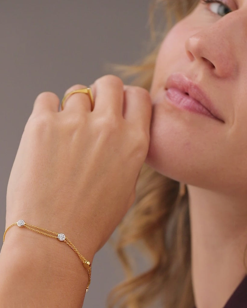 Classic Diamond Station Bracelet, 14K Gold Vermeil, 1/4 ct Lab Grown Diamond-3