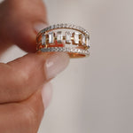 Wide Baguette Diamond Band, 14K Gold Vermeil, 3/4 ct Lab Grown Diamond-4