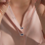 Layered Paperclip Necklace, 14K Solid Gold, 3/4 ct Lab Grown Diamond-4