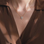 Floral Diamond Necklace, 14K Solid Gold, 1/3 ct Lab Grown Diamond-3