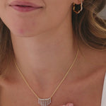 Shimmer Fringes Necklace, 14K Gold Vermeil, 1/2 ct Lab Grown Diamond-3