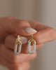 Diamond Dipped Paperclip Drop Earrings, 14K Gold Vermeil, 1/2 ct Lab Grown Diamond-4