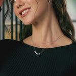 Duo Round Diamond Necklace, Sterling Silver, 1/6 ct Lab Grown Diamond-4