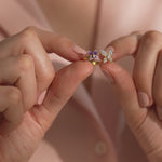 Fluttering Butterfly Ring, 14K Gold Vermeil, 1/5 ct Lab Grown Diamond-3