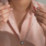 Deco Station Necklace, 14K Solid Gold, 1/2 ct Lab Grown Diamond-3