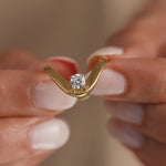 Vanki Solitaire Diamond Ring, 14K Solid Gold, 3/8 ct Lab Grown Diamond-4