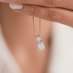 Solitaire Emerald Diamond Necklace, 14K Gold Vermeil, 3/4 ct Lab Grown Diamond-4