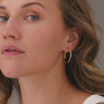 Twisted Round Diamond Hoops, 14K Solid Gold, 1/3 ct Lab Grown Diamond-3