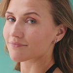 3 Line Diamond Hoops, 10K Solid Gold, 3/8 ct Lab Grown Diamond-3