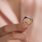 Two-Tone Sliced Ring, 14K Gold Vermeil, 1/3 ct Lab Grown Diamond-4