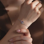 Butterfly Enamel Diamond Chain Bracelet, Sterling Silver, 1/5 ct Lab Grown Diamond-4