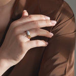Two-Tone Dome Ring, 14K Gold Vermeil, 1/3 ct Lab Grown Diamond-4