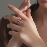Butterfly Enamel & Diamond Ring, 14K Solid Gold, 1/4 ct Lab Grown Diamond-4