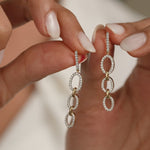 Interlinked Oval Drop Earrings, 14K Gold Vermeil, 3/4 ct Lab Grown Diamond-4