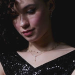 Diamond Lariat Necklace, 14K Gold Vermeil, 1/8 ct Lab Grown Diamond-4