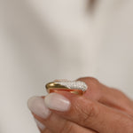 Duo Pave Diamond Band, 14K Gold Vermeil, 3/8 ct Lab Grown Diamond-4