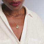 Heart Lock Cluster Diamond Necklace, 14K Solid Gold, 1/6 ct Lab Grown Diamond-4