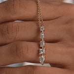 Multi Shape Fancy Diamond Necklace, 14K Gold Vermeil, 1 ct Lab Grown Diamond-4