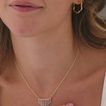 Shimmer Fringes Necklace, 14K Solid Gold, 1/2 ct Lab Grown Diamond-3
