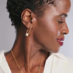 Harmony Pearl Malachite Lariat Necklace, 14K Gold Vermeil-4