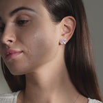 Butterfly Enamel Diamond Earrings, Sterling Silver, 3/8 ct Lab Grown Diamond-4