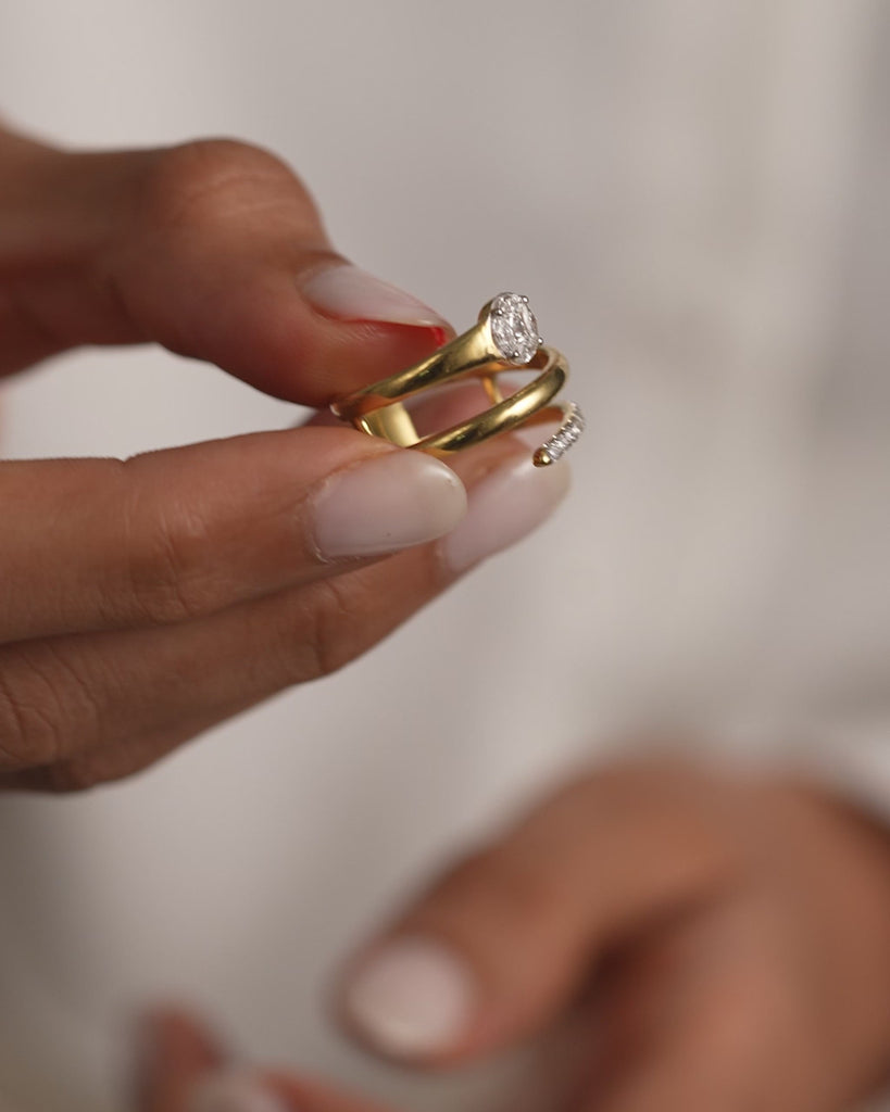 Coil Cluster Diamond Band, 14K Gold Vermeil, 3/8 ct Lab Grown Diamond-4