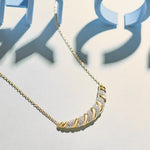 Croissant Diamond Necklace, 14K Solid Gold, 5/8 ct Lab Grown Diamond-1