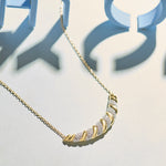 Croissant Diamond Necklace, 14K Gold Vermeil, 5/8 ct Lab Grown Diamond-1