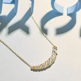 Croissant Diamond Necklace, 14K Gold Vermeil, 5/8 ct Lab Grown Diamond-1